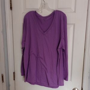 Torrid Purple Long Sleeve V-Neck Top